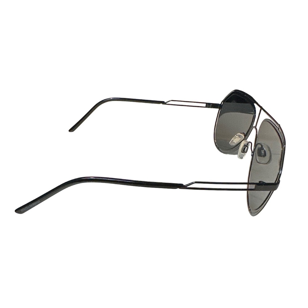 Dolce & Gabbana Black Aviator Sunglasses Cage Double Bridge DG Metal Frame - Picture 3 of 4